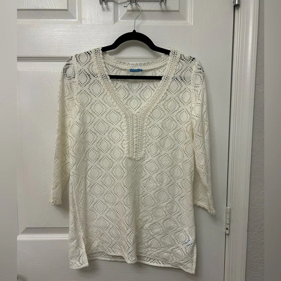 . J. McLaughlin Cream cotton top size small - Picture 1 of 4